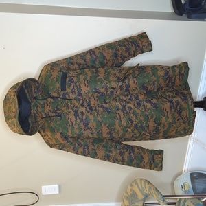 Long Camo print fleece lined jacket